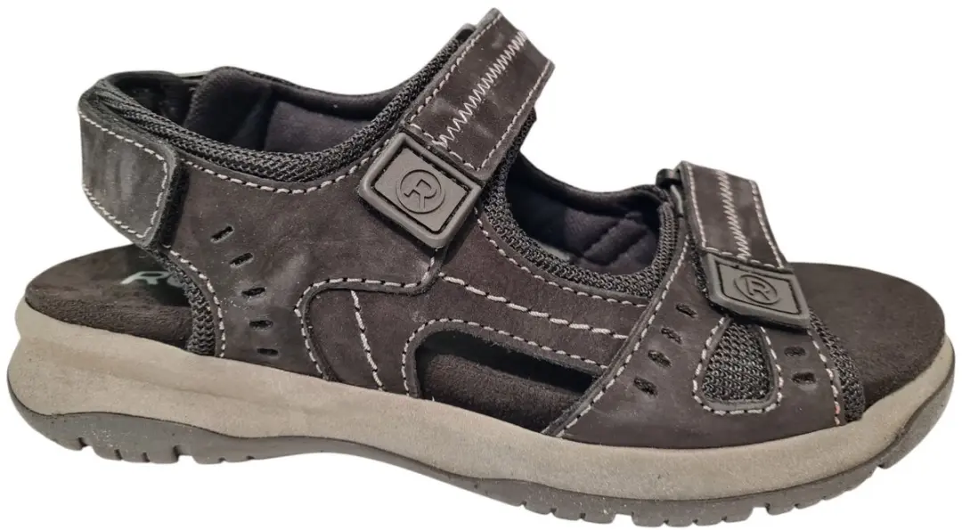 Rohde Zwarte Leren Heren Sandalen
