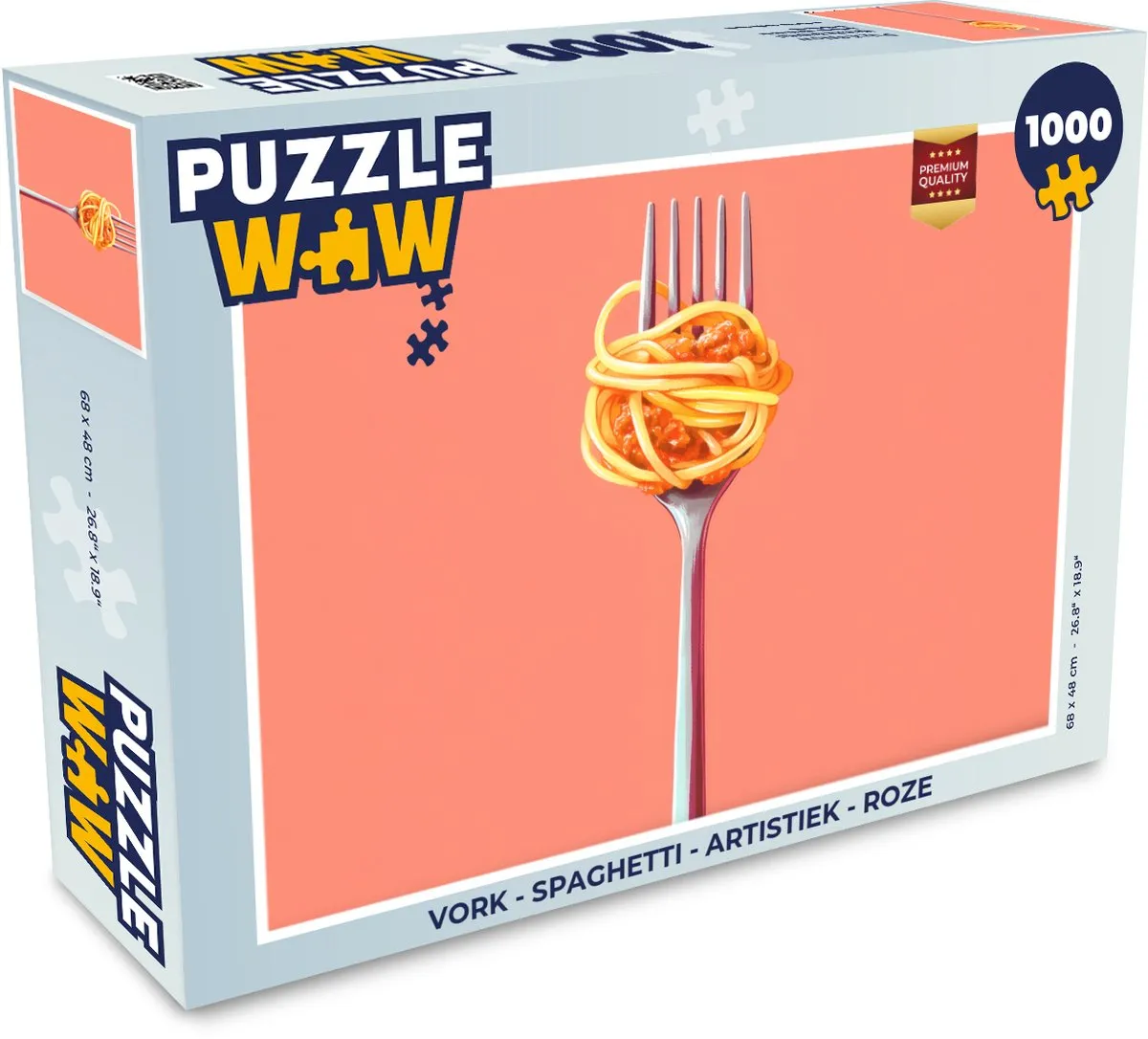 PuzzleWow Vork Spaghetti Legpuzzel 1000 Stuks - Roze