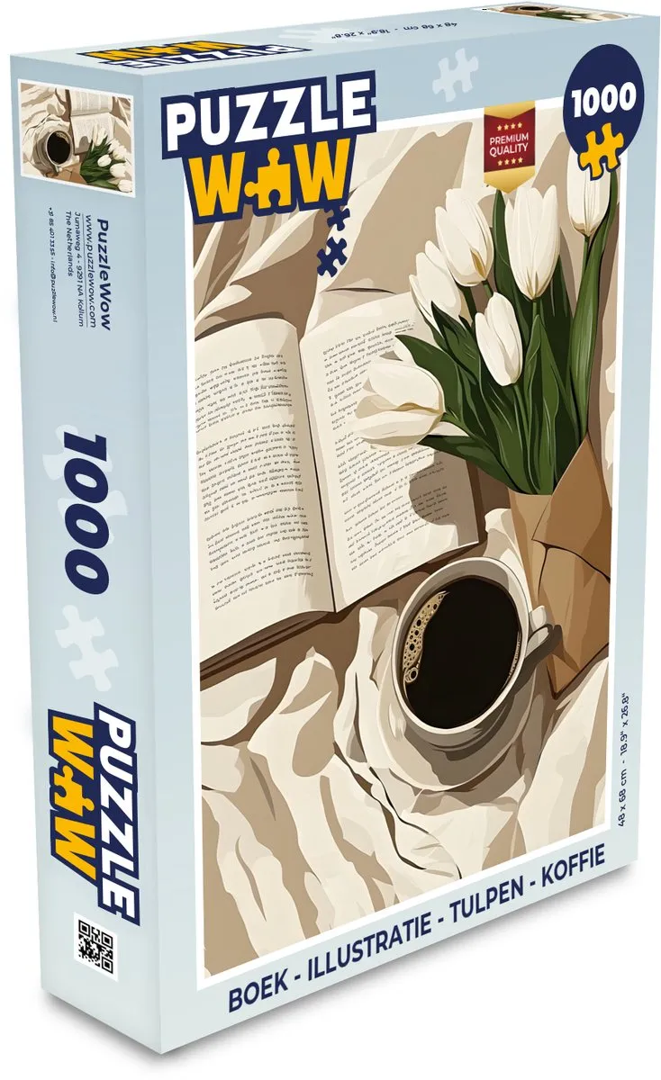 PuzzleWow Legpuzzel 1000 Stuks - Tulpen & Koffie