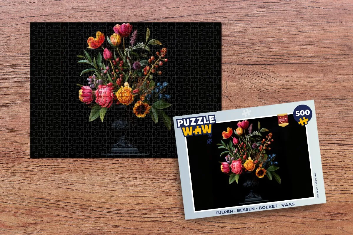 PuzzleWow Legpuzzel 500 Stuks - Tulpen & Boeket