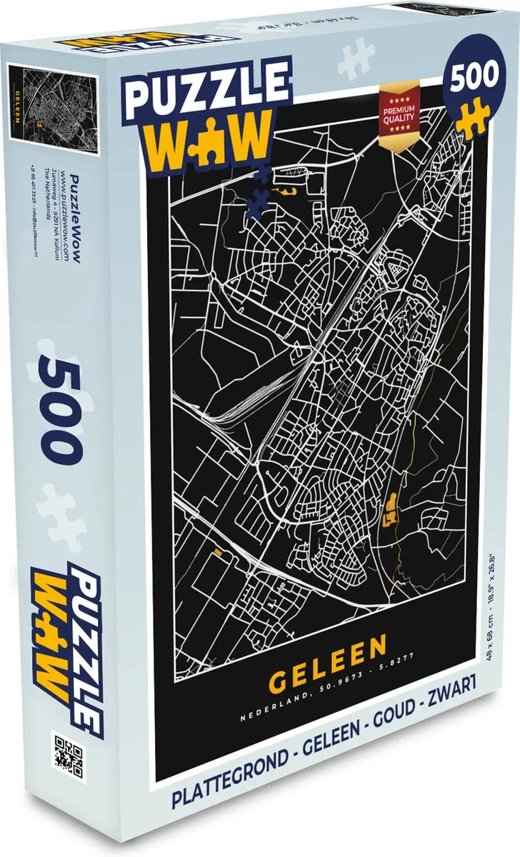 PuzzleWow Geleen Legpuzzel 500 Stuks - Goud/Zwart