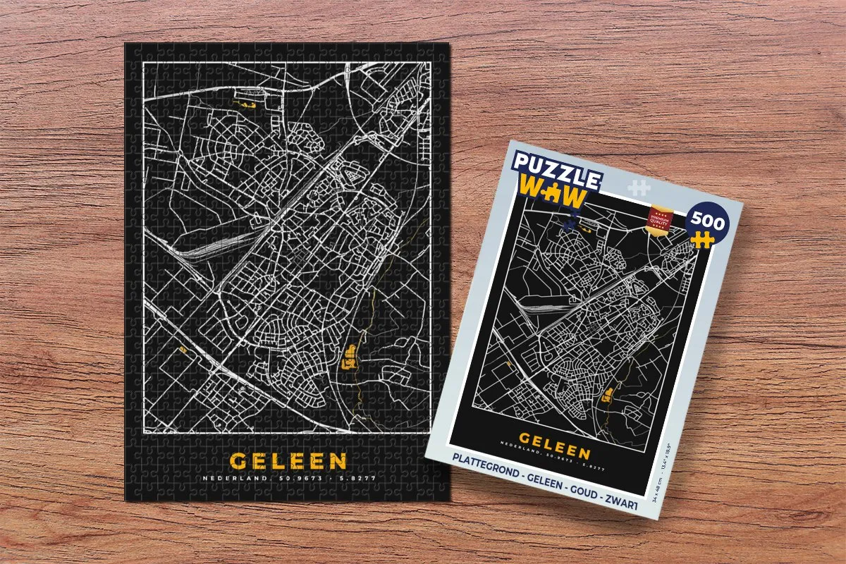 PuzzleWow Geleen Legpuzzel 500 Stuks - Goud/Zwart