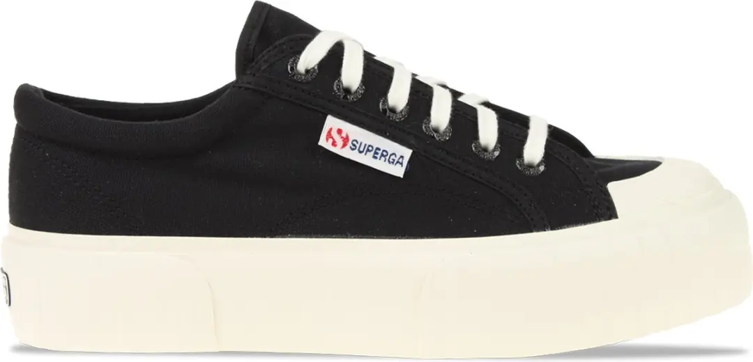 Superga 2631 Stripe Platform Zwart Dames Maat 41