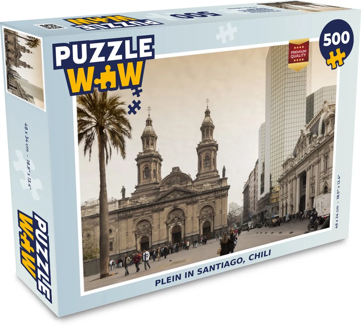 PuzzleWow Legpuzzel Santiago Chili 500 Stuks - Multicolor