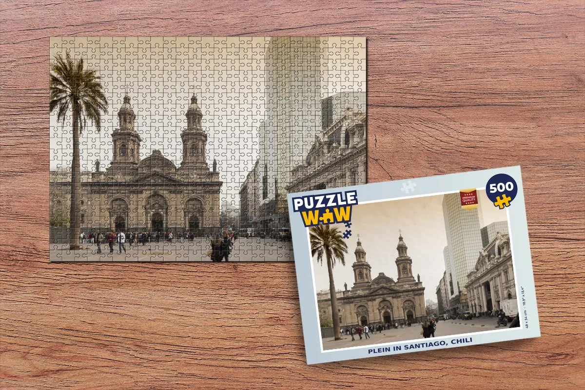 PuzzleWow Legpuzzel Santiago Chili 500 Stuks - Multicolor