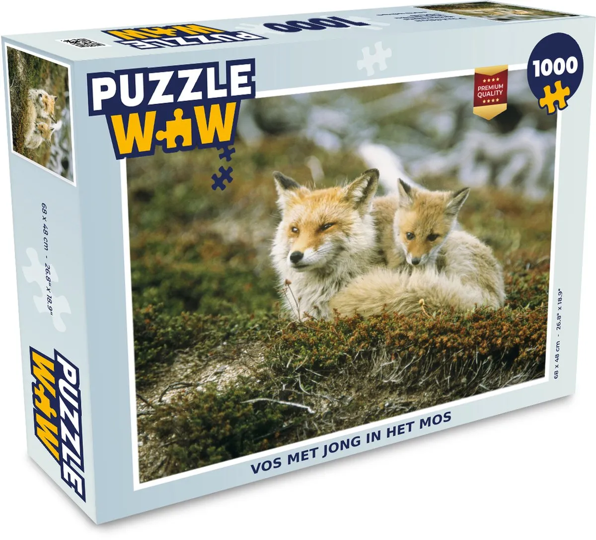 PuzzleWow Vossen - Mos - Jong Legpuzzel 1000 Stuks - Multicolor