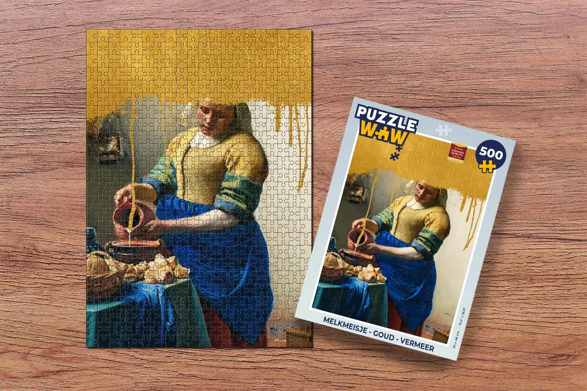 PuzzleWow Melkmeisje Legpuzzel 500 Stuks - Vermeer - Multicolor