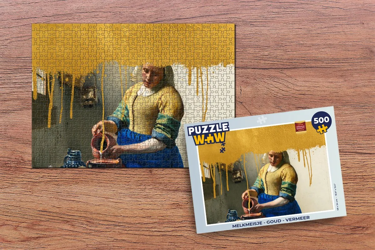 PuzzleWow Melkmeisje Legpuzzel 500 Stuks - Vermeer - Multicolor