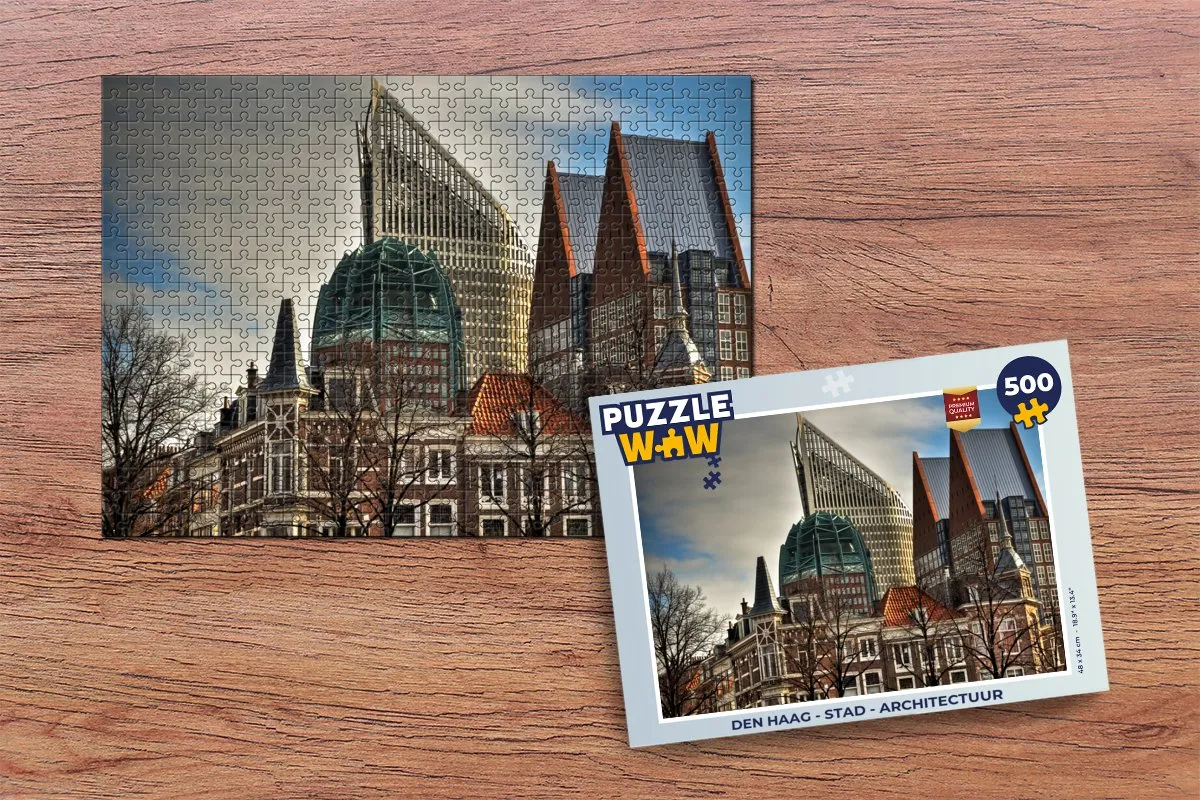 PuzzleWow Den Haag Stad Architectuur Legpuzzel 500 Stuks - Multicolor