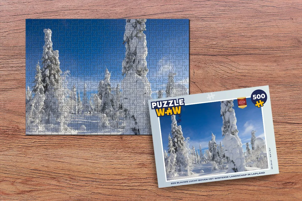 PuzzleWow Lapland Winterlandschap Legpuzzel 500 Stuks - Multicolor