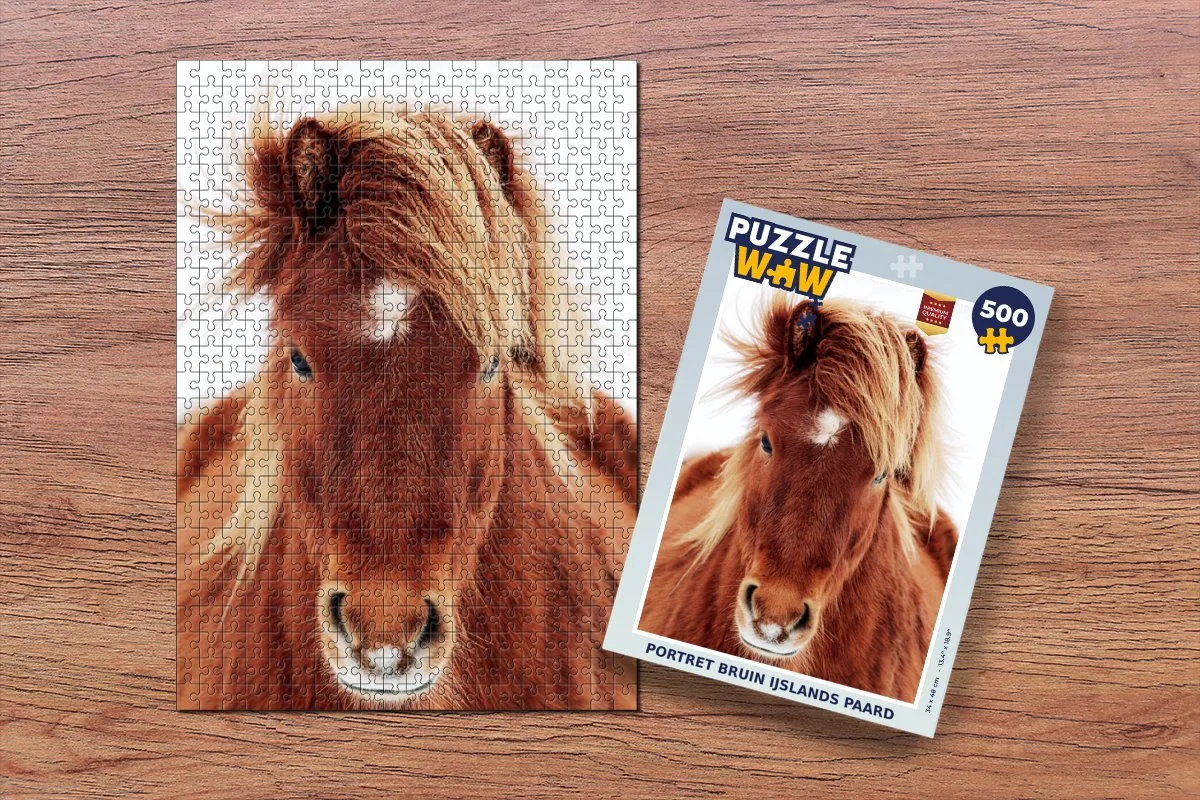 PuzzleWow Paard IJsland Legpuzzel 500 Stuks - Multicolor