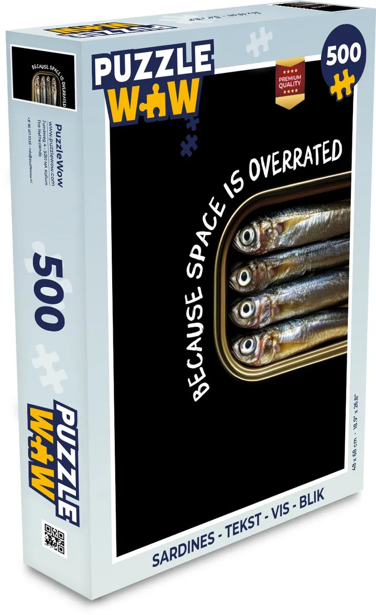 PuzzleWow Sardines Tekst Legpuzzel 500 Stuks - Krab