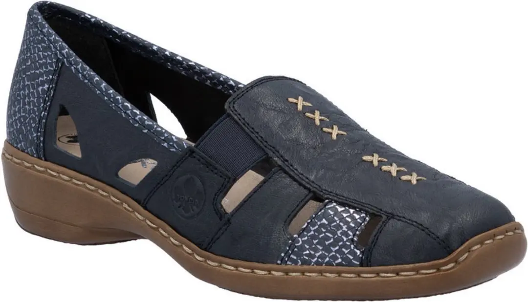 RIEKER 41385-15 Instapper blauw maat 41