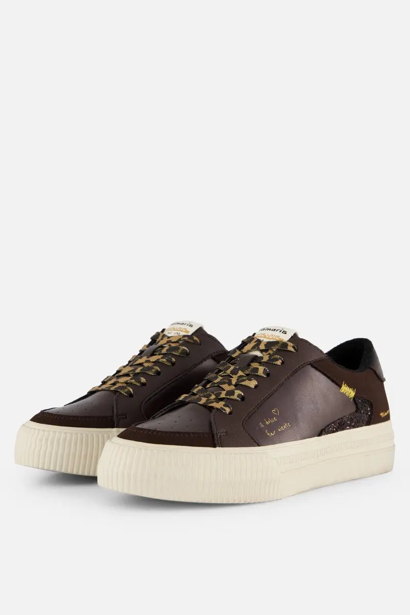 Tamaris Sneakers bruin Imitatieleer