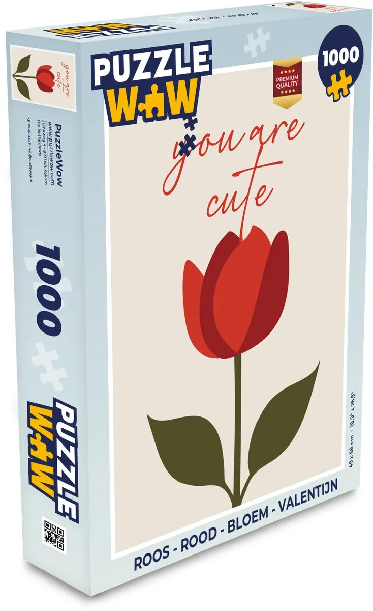 PuzzleWow Roos Legpuzzel 1000 Stuks - Rood