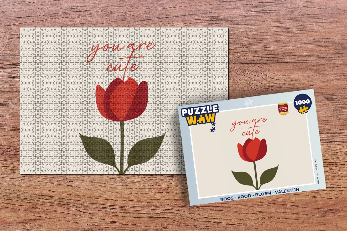 PuzzleWow Roos Legpuzzel 1000 Stuks - Rood