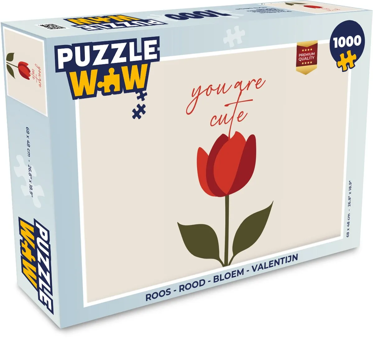 PuzzleWow Roos Legpuzzel 1000 Stuks - Rood