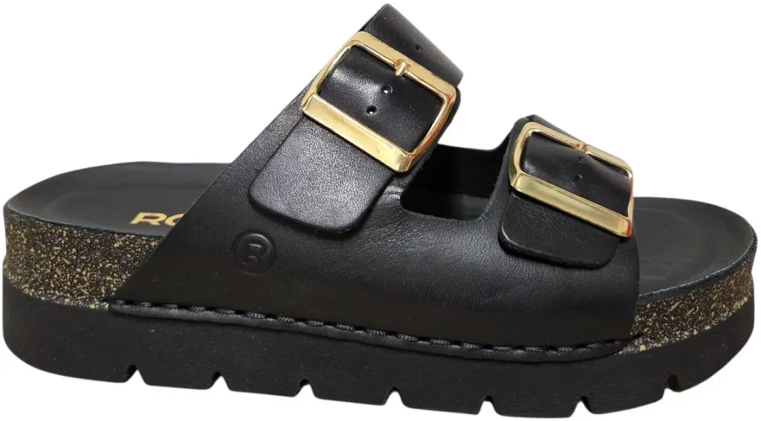 Rohde 6330 90 Slippers Zwart Leer Dames