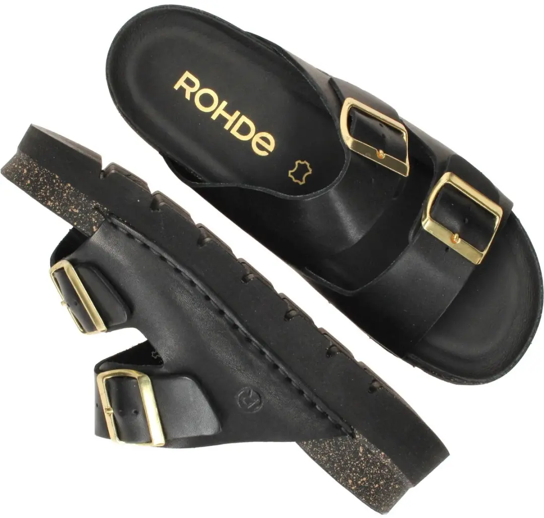 Rohde 6330 90 Slippers Zwart Leer Dames - 38 - afbeelding 6 van 6