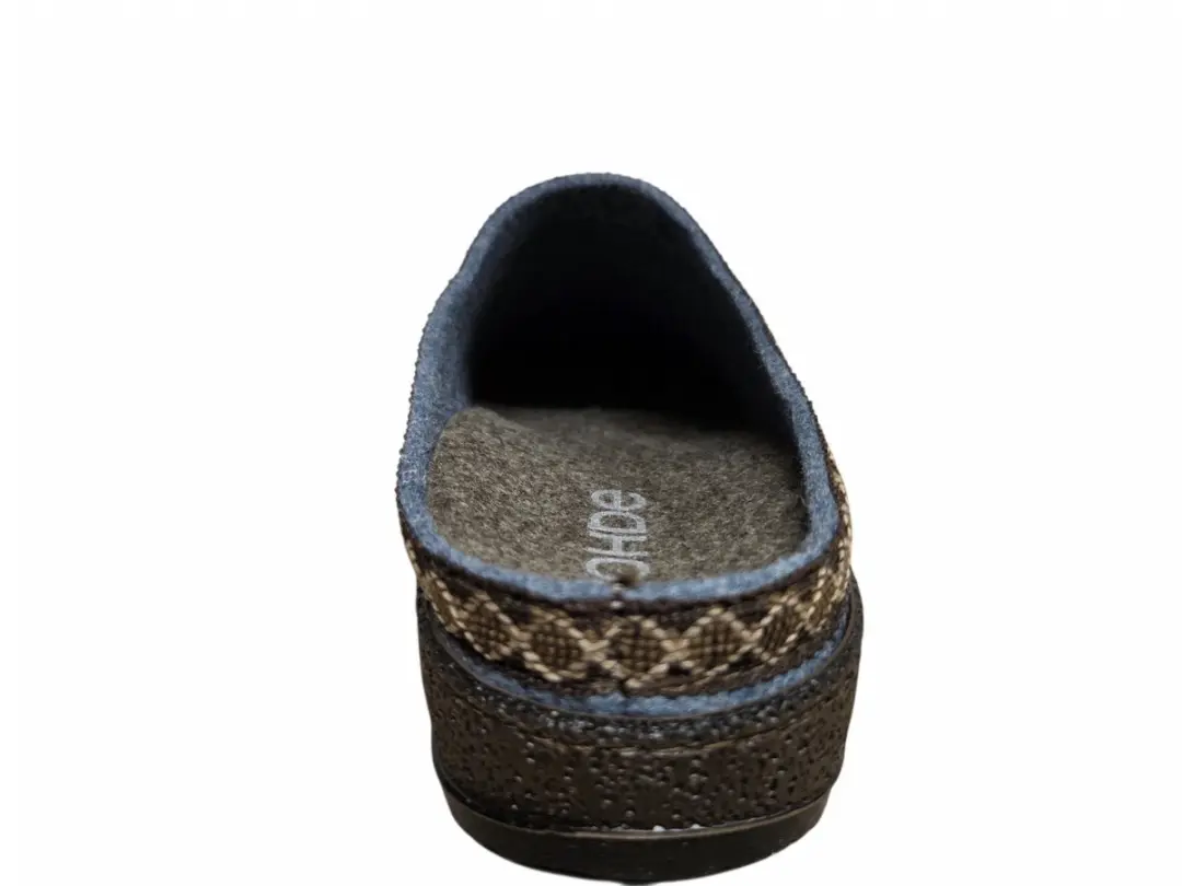 Rohde 6425 55 Pantoffels Dames - Lichtblauw Vilt - 38