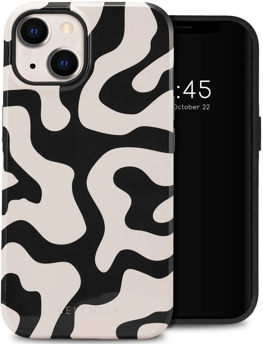 Selencia iPhone 14 Hoesje Art Wave Black