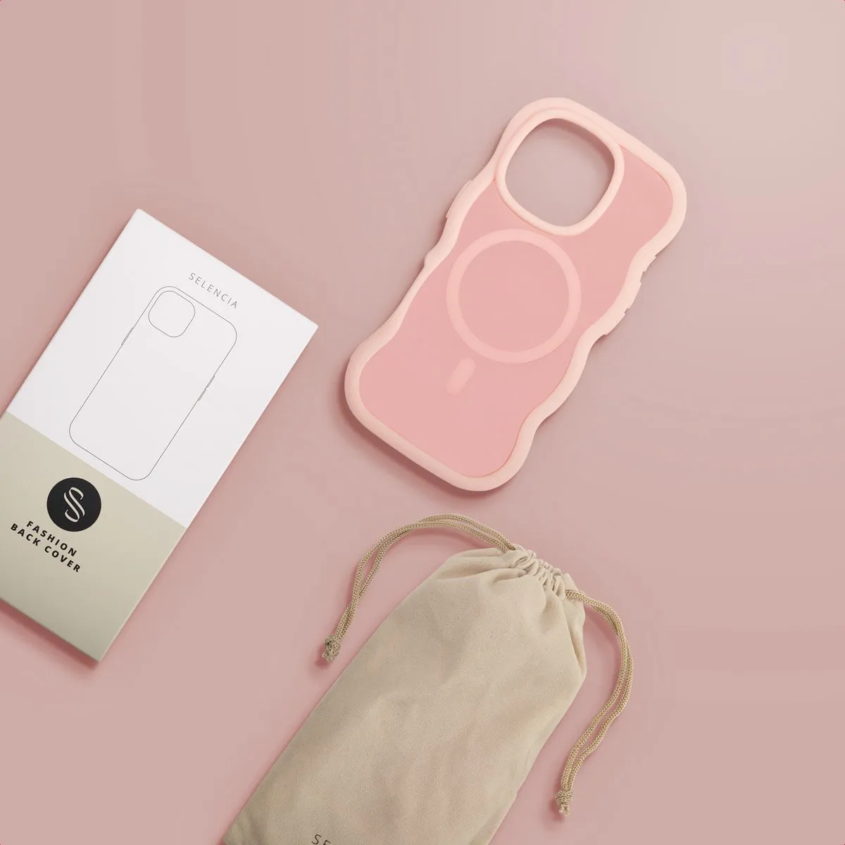 Selencia Wavy Case iPhone 16 Pro - Roze