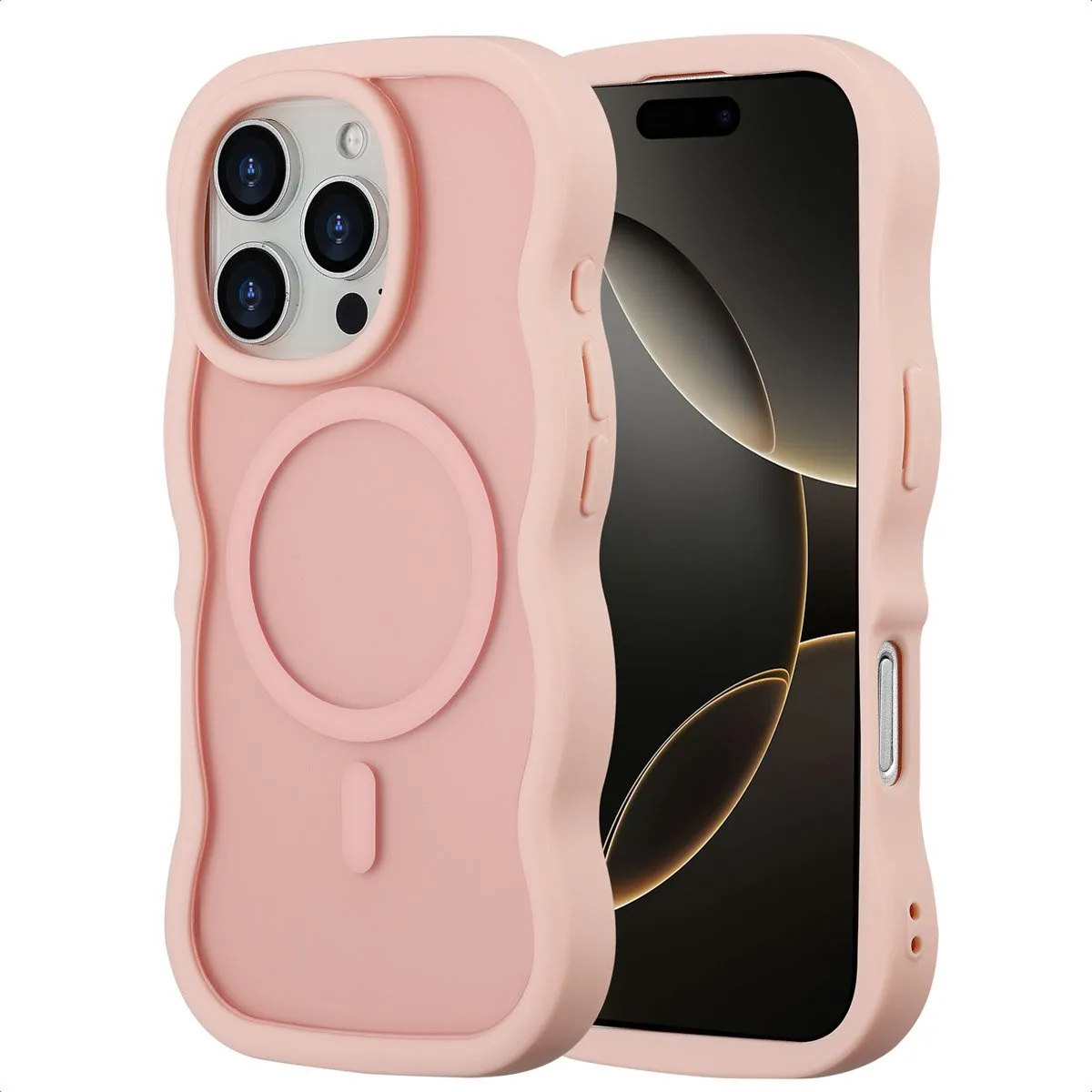 Selencia Wavy Case iPhone 16 Pro - Roze