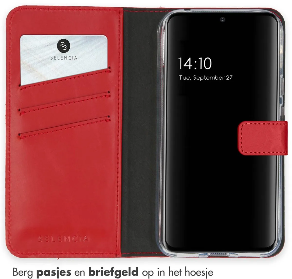Selencia Hoesje Google Pixel 8a - Rood Lederen Bookcase