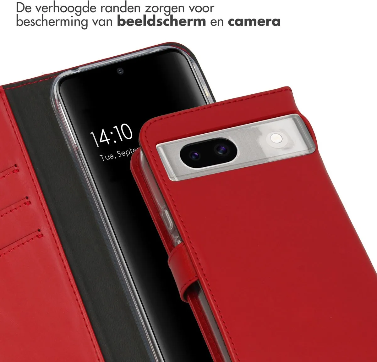 Selencia Hoesje Google Pixel 8a - Rood Lederen Bookcase