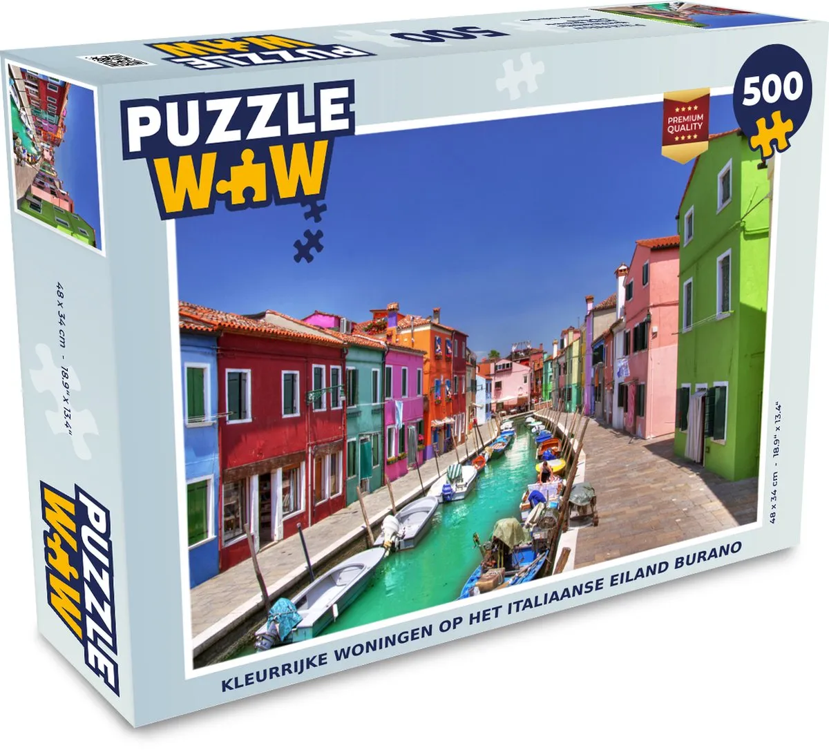 PuzzleWow Italiaanse Burano Puzzel 500 Stuks - Multicolor