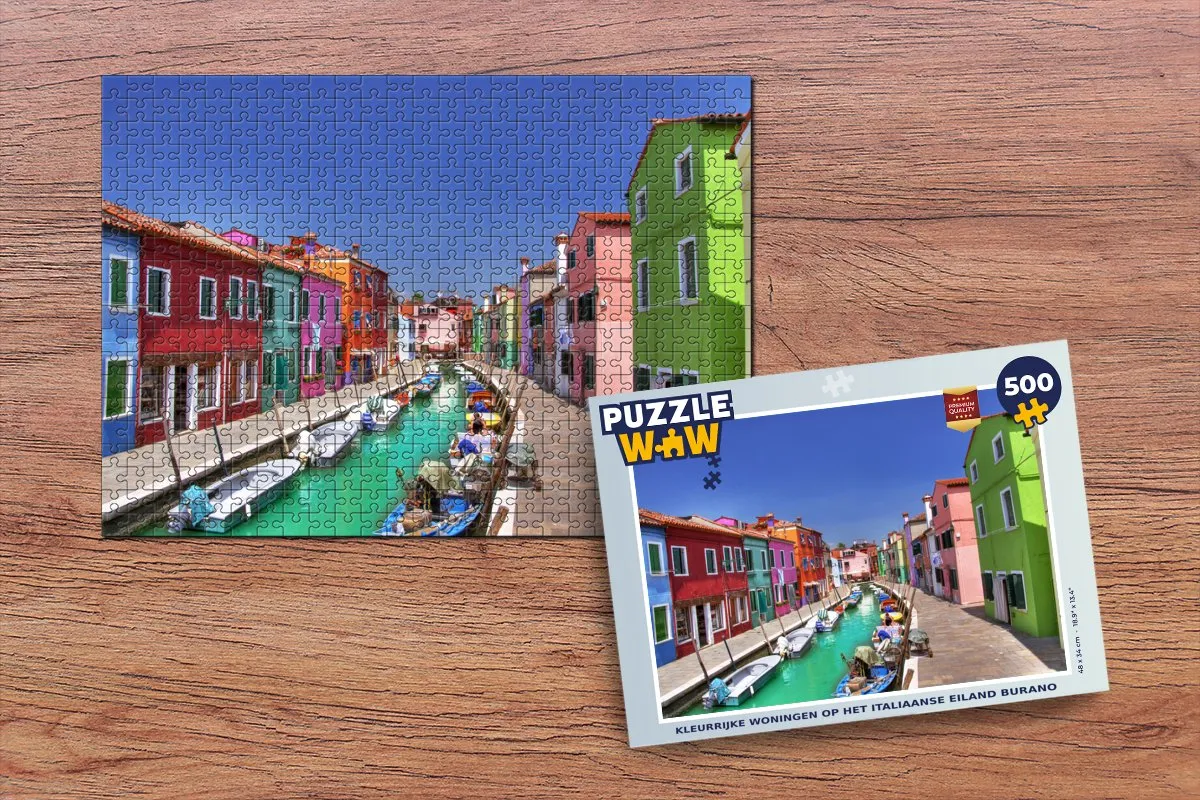 PuzzleWow Italiaanse Burano Puzzel 500 Stuks - Multicolor