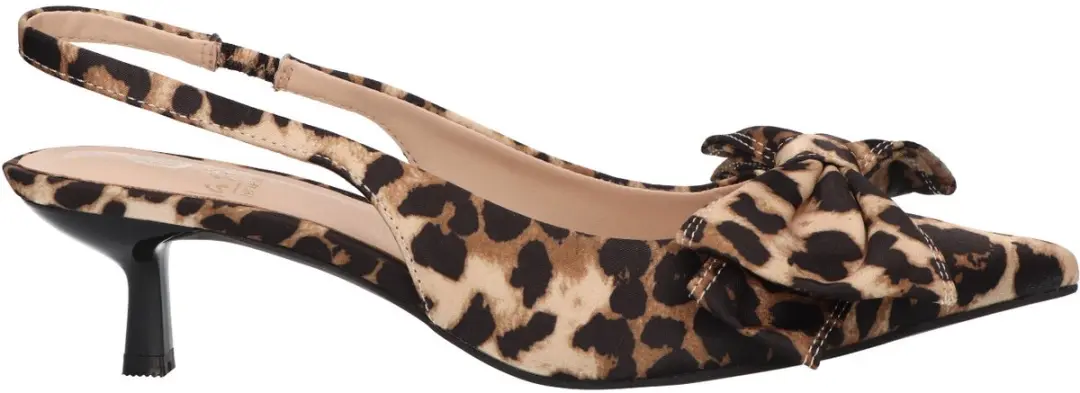 La Strada Slingback Leopard Satijn