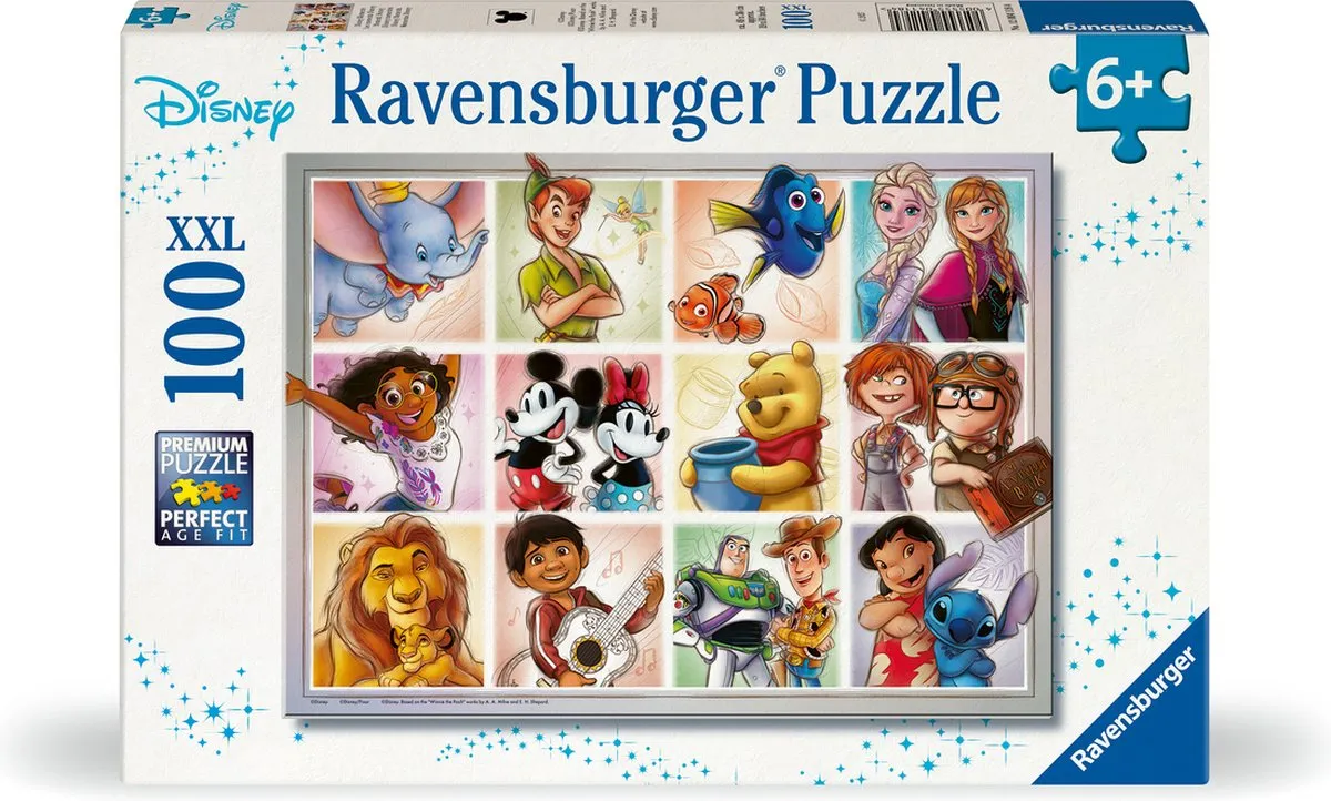 Ravensburger Disney Multi Character Puzzel 100 XXL Stukjes - 100 Stuks