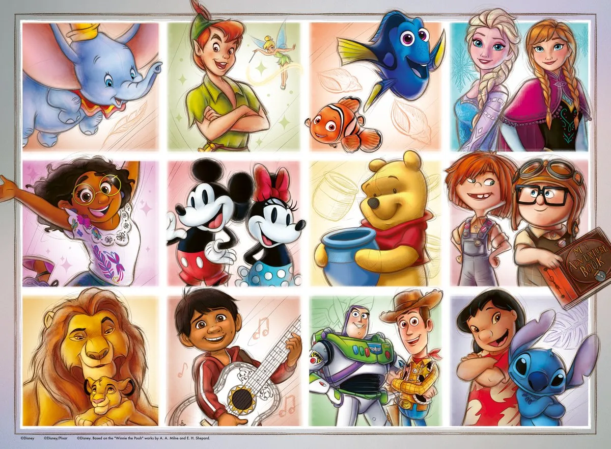 Ravensburger Disney Multi Character Puzzel 100 XXL Stukjes - 100 Stuks