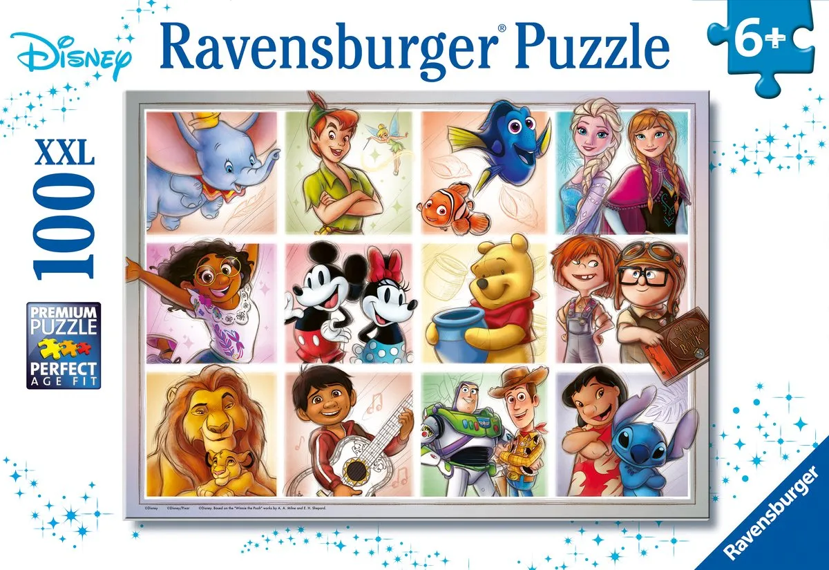Ravensburger Disney Multi Character Puzzel 100 XXL Stukjes - 100 Stuks