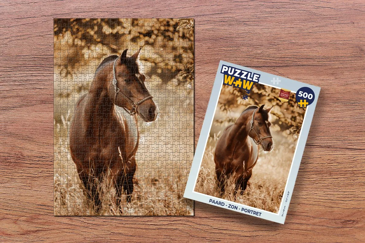 PuzzleWow Paard Portret Natuur Legpuzzel 500 Stuks - Multicolor
