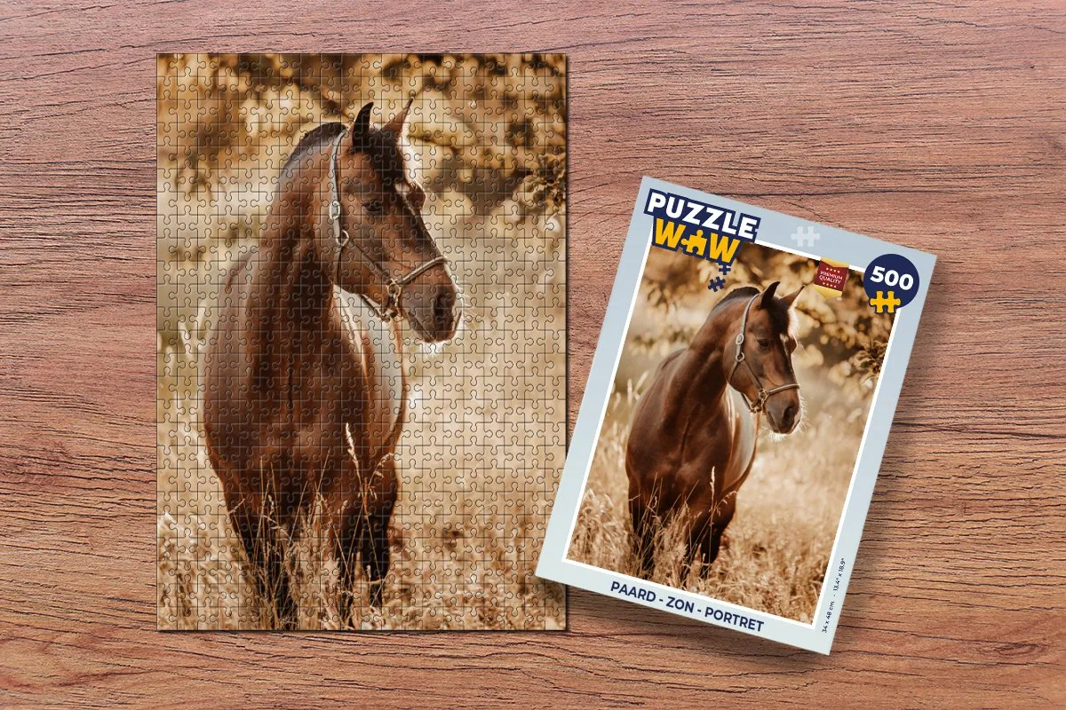 PuzzleWow Paard Portret Natuur Legpuzzel 500 Stuks - Multicolor