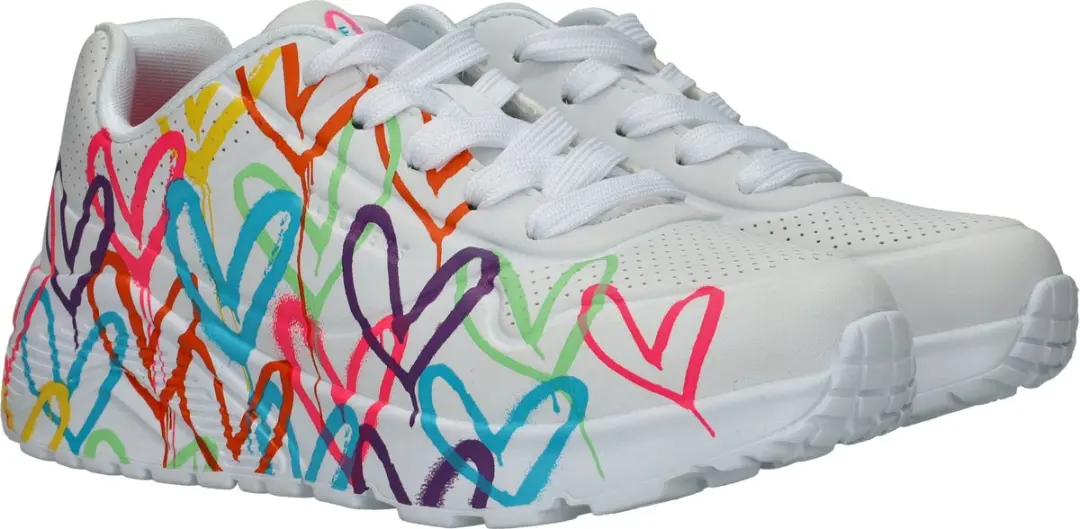 Skechers Uno Lite Spread The Love Meisjes Sneakers - 32 - Wit/Multicolor