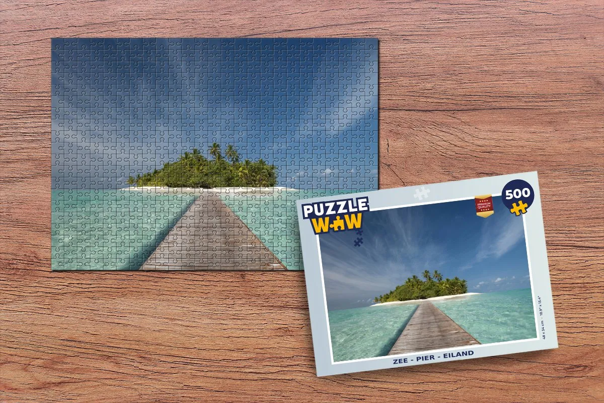 PuzzleWow Zee - Pier - Eiland Legpuzzel 500 Stuks - Multicolor