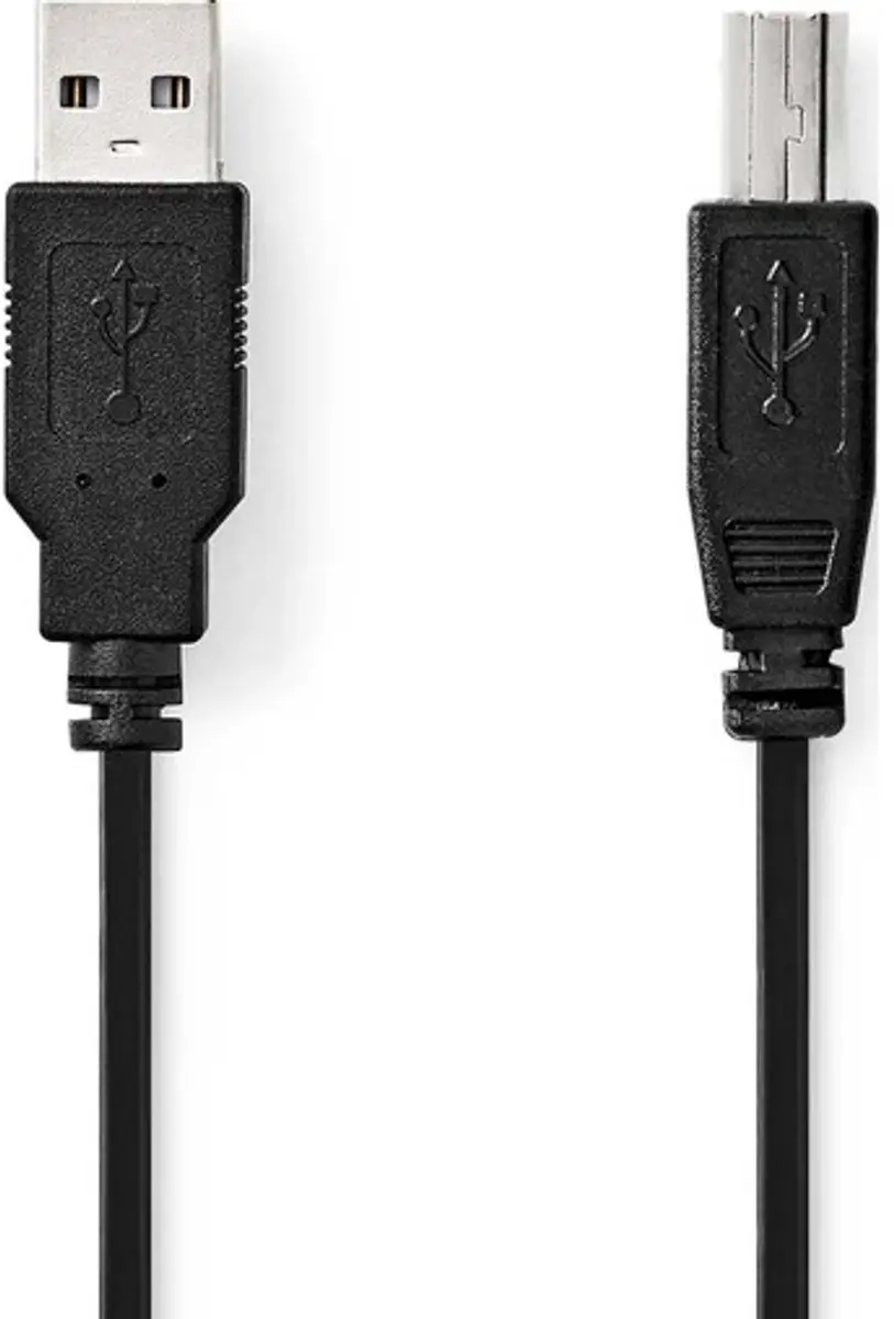 Nedis USB 2.0 A-B Kabel 10W 480Mbps 0,5m - Zwart - afbeelding 6 van 6