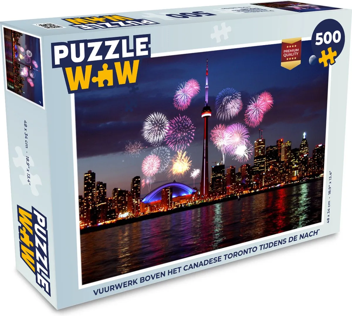 PuzzleWow Toronto Vuurwerk Legpuzzel 500 Stuks - Multicolor