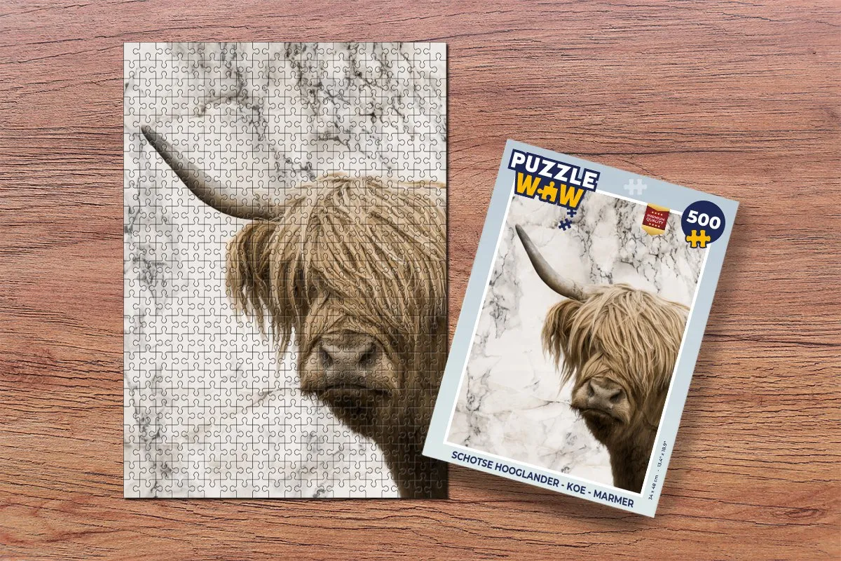 PuzzleWow Schotse Hooglander Legpuzzel 500 Stuks - Multicolor