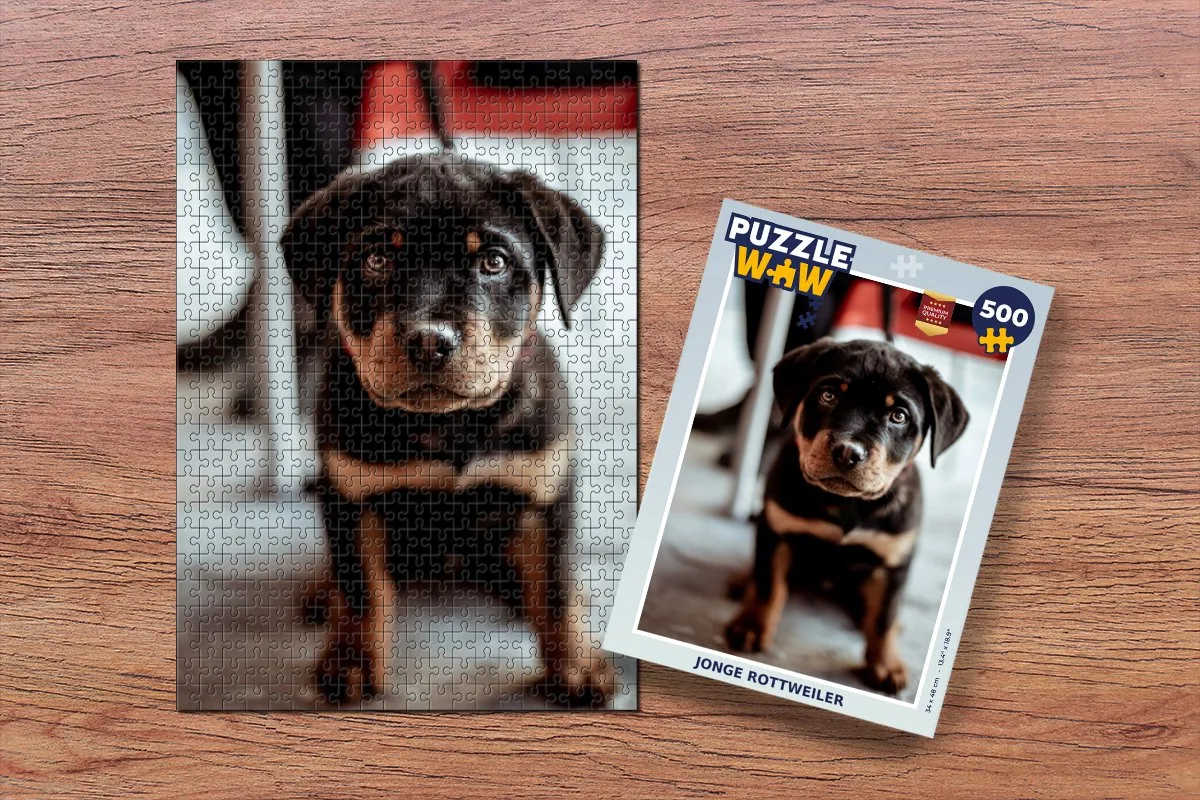 PuzzleWow Jong Hond Camera Legpuzzel 500 Stuks - Multicolor
