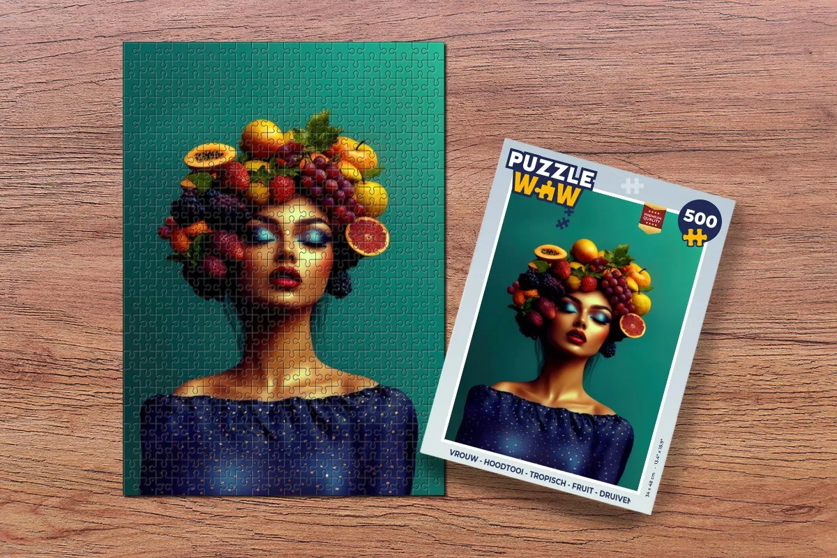 PuzzleWow Vrouw Hoodtooi Tropisch Fruit Legpuzzel 500 Stuks