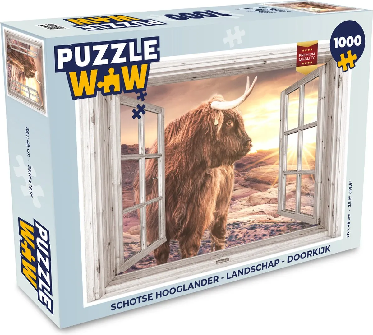 PuzzleWow Schotse Hooglander Legpuzzel 1000 Stuks - Multicolor