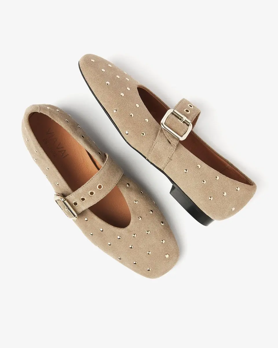 VIA VAI Lou Nina Ballerina Dames - Beige - Maat 40 - afbeelding 3 van 6