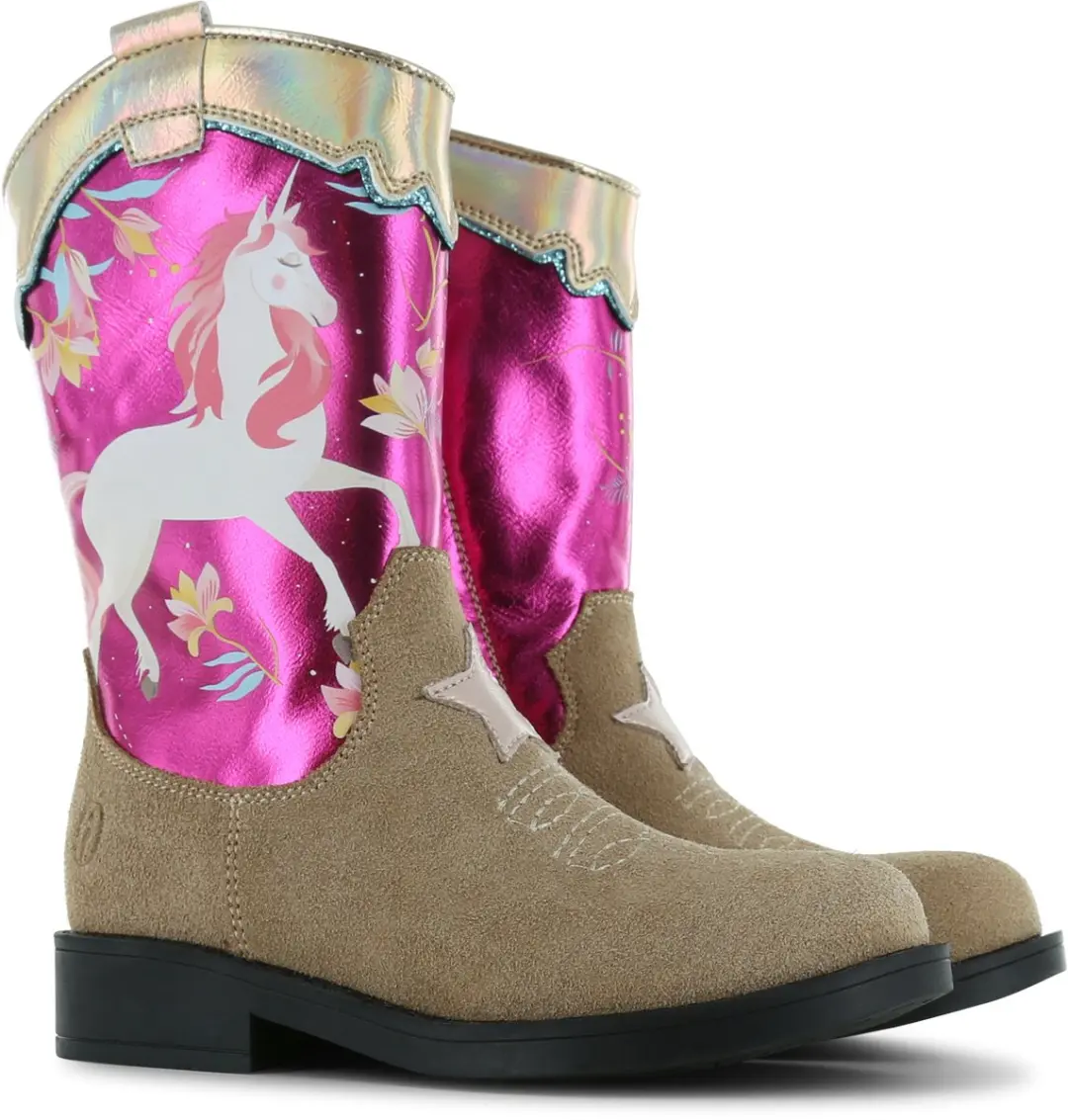 Shoesme Metallic-Roze Cowboylaars
