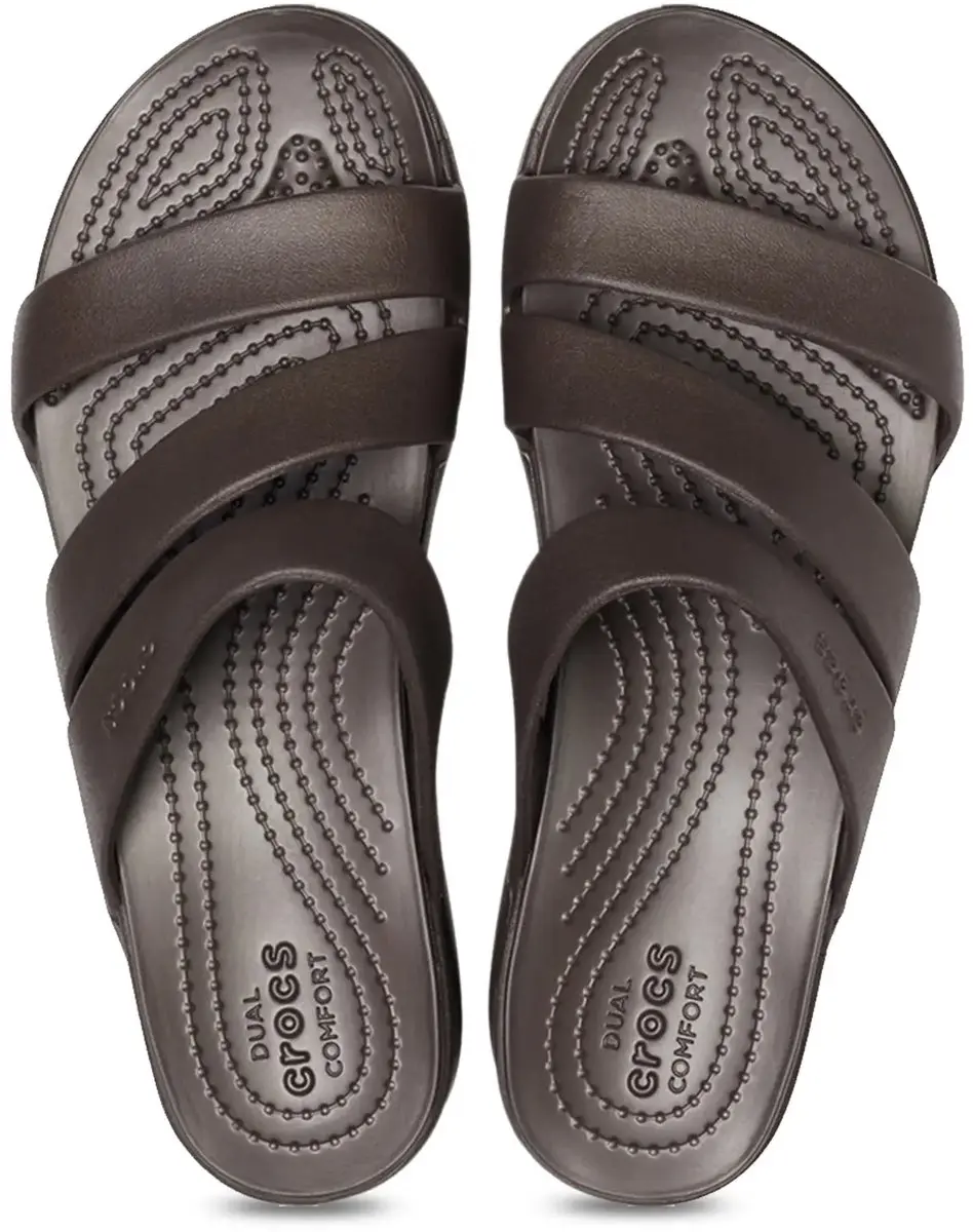 Crocs Monterey Strappy Wedge Espresso Maat 34/35 US 5
