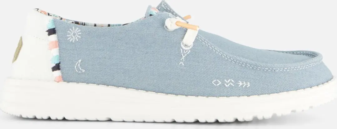 HEYDUDE Wendy Boho Instappers blauw Canvas