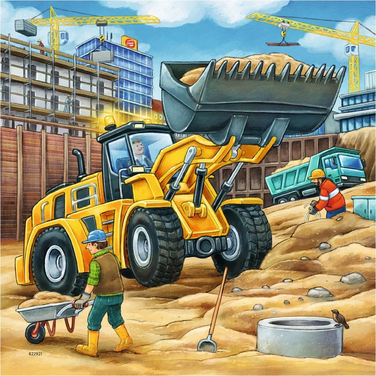Ravensburger Grote Bouwvoertuigen Puzzel 3x49 Stuks - Multicolor